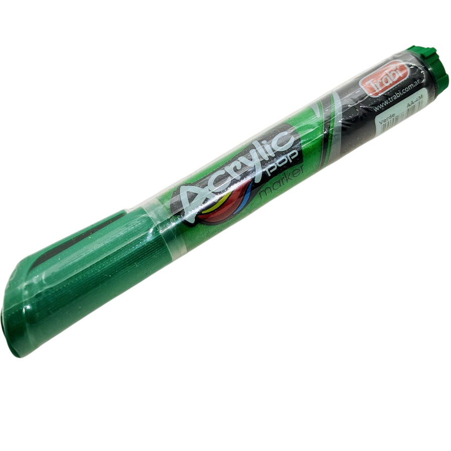 MARCADOR DE ACRILICO TRABI " VERDE " ACRYLIC POP PUNTAS INTERCAMBIABLES