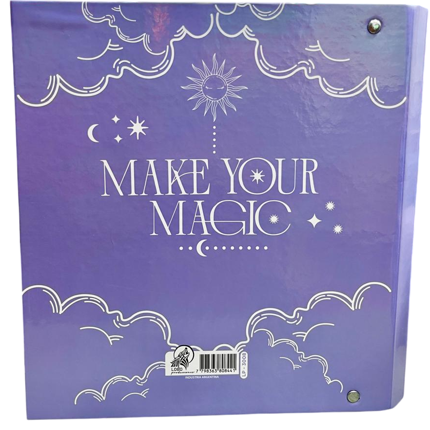 Carpetas 3 anillos " LILA METAL " LOBO