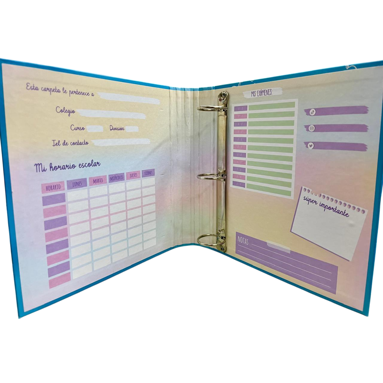 Carpetas 3 anillos " LILA METAL " LOBO