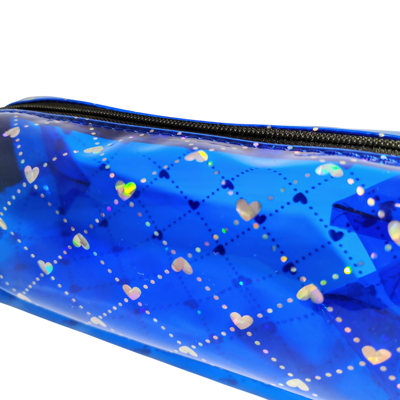 CARTUCHERAS "AZUL TRASLUCIDO CORAZONES" TAMAÑO MEDIANO Cod 214