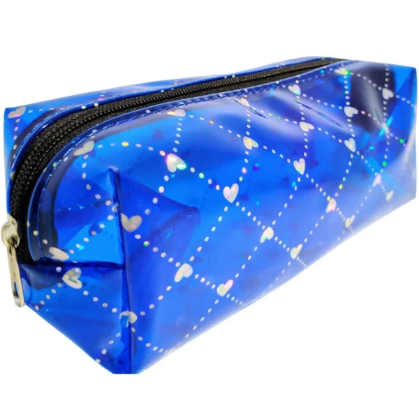 CARTUCHERAS "AZUL TRASLUCIDO CORAZONES" TAMAÑO MEDIANO Cod 214