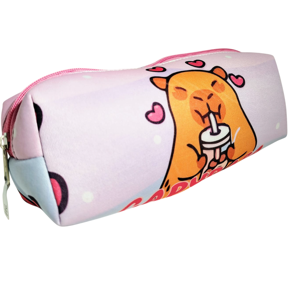 CARTUCHERAS NEOPRENE "CAPIBARA PASTEL" TAMAÑO MEDIANO (LAVABLES) Cod 116