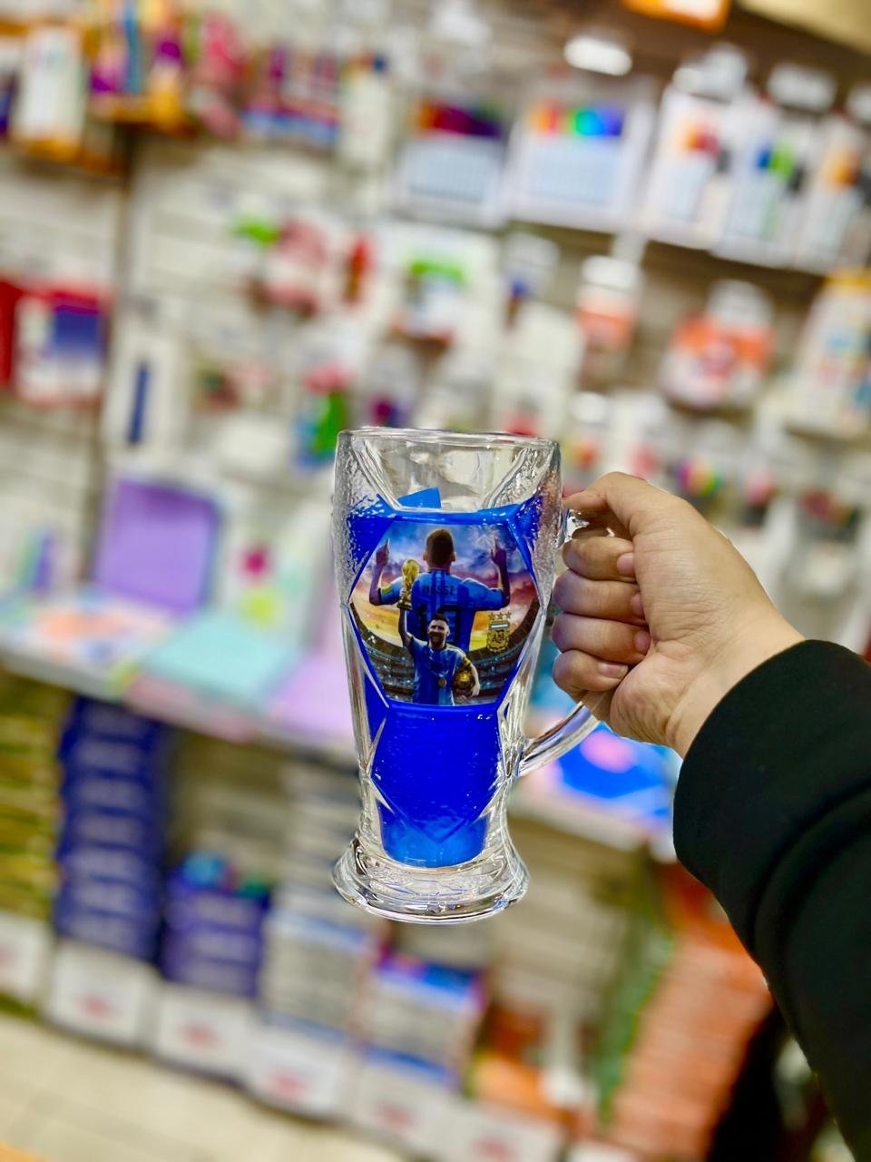 VASO CHOPERO * MESSI AFA * SELECCION ARGENTINA - VIDRIO C/ MANIJA , CAJA DE REGALO, TARJETITA Y MOÑO