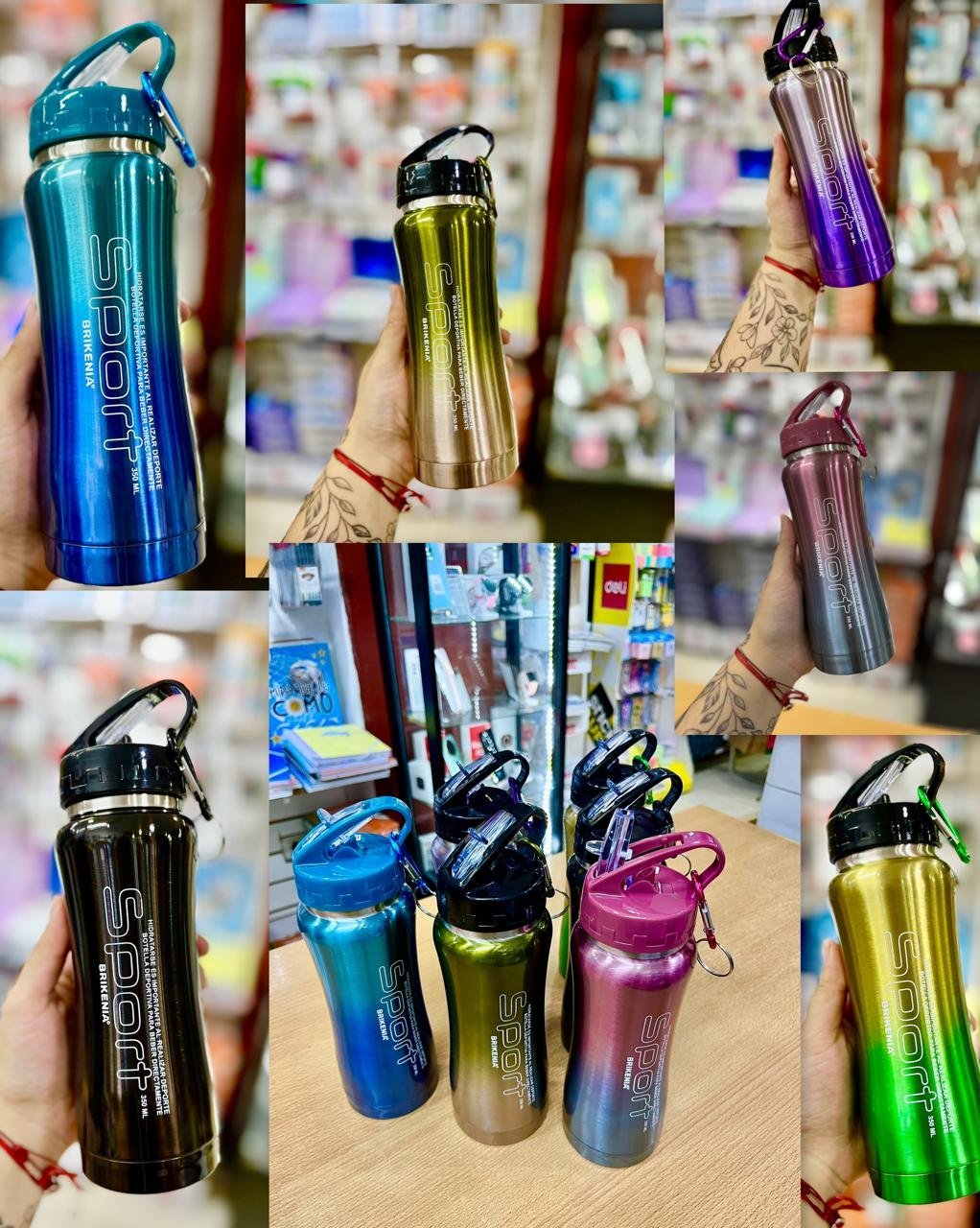 Botella Térmica Acero Inoxidable "SPORT" 350 ml doble capa + Esponja Limpiadora con Mango GRATIS!!