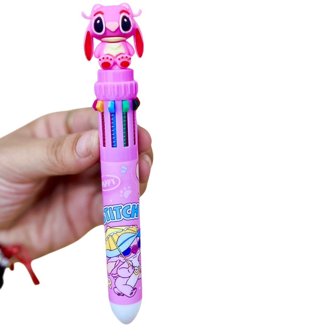 Lapiceras "Stitch" Retractil x 10 Colores