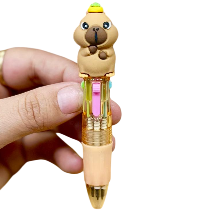 Lapiceras "Capybara" Retractil x 4 Colores