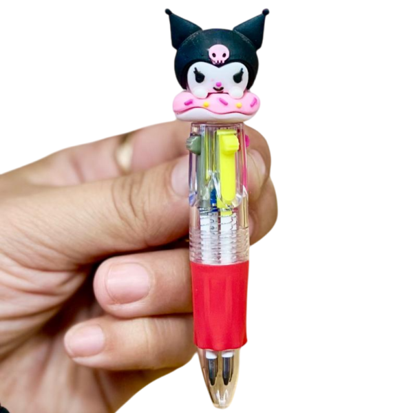 Lapiceras "Kuromi Negro" Retractil x 4 Colores