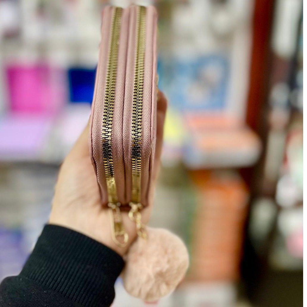 Billetera de Mujer - Gatito Pompón* Múltiples Compartimientos