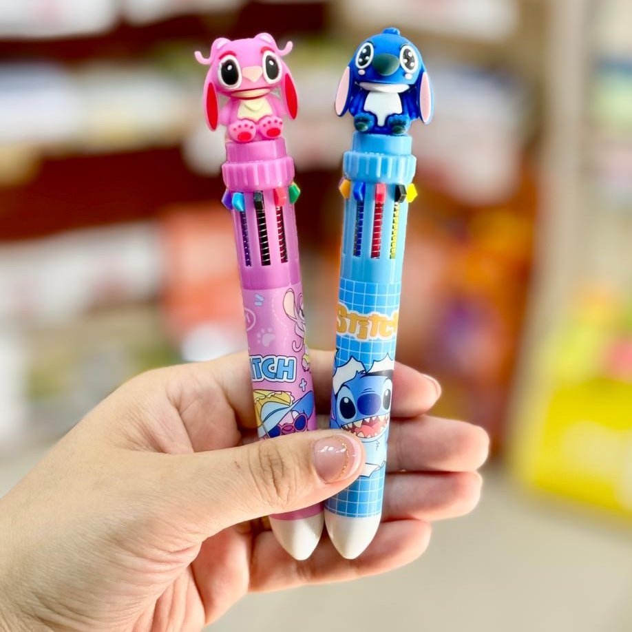 Lapiceras "Stitch" Retractil x 10 Colores