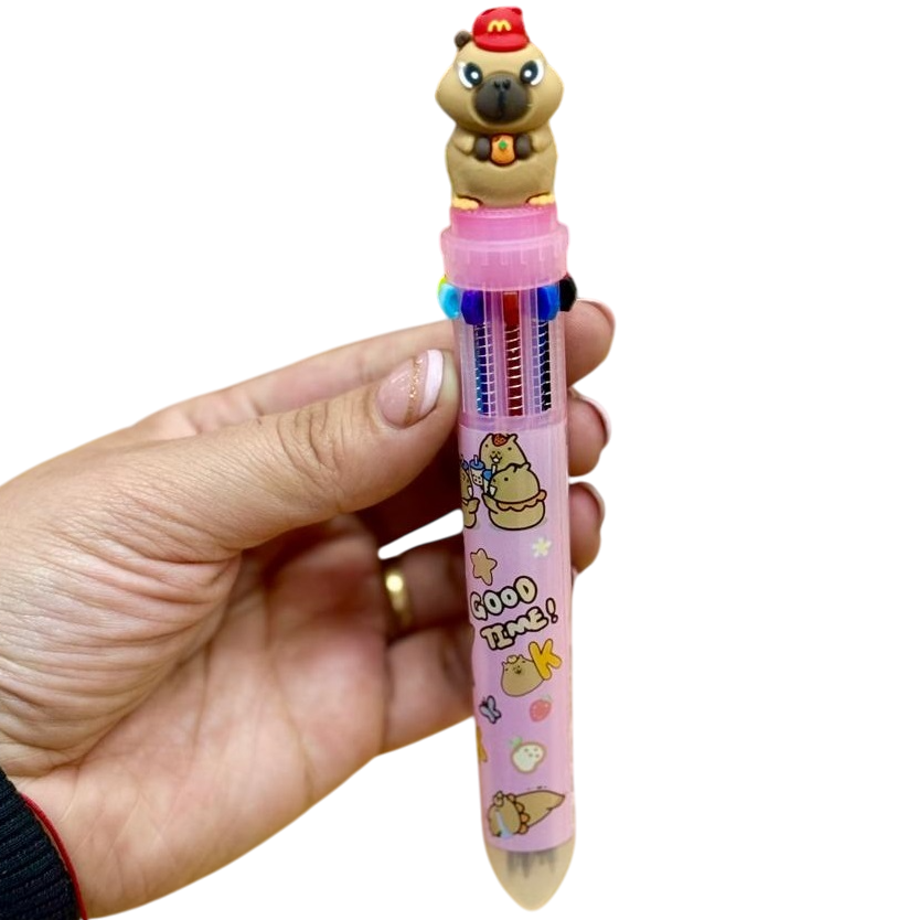 Lapiceras "Capybara" Retractil x 10 Colores