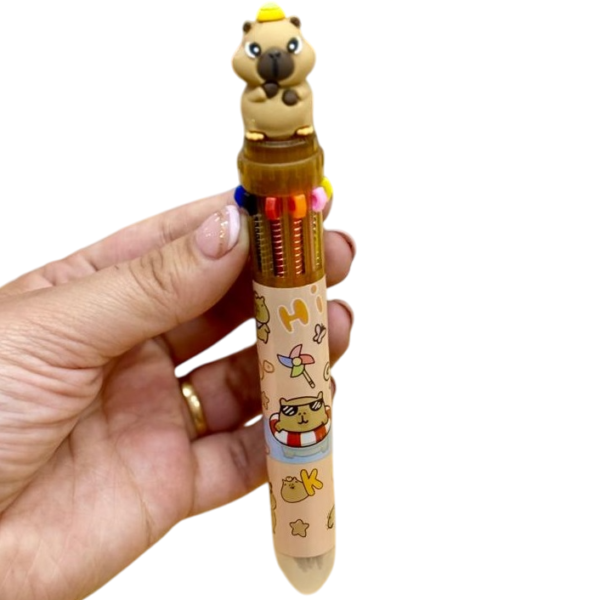 Lapiceras "Capybara" Retractil x 10 Colores