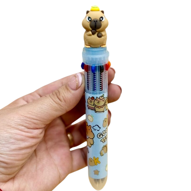 Lapiceras "Capybara" Retractil x 10 Colores