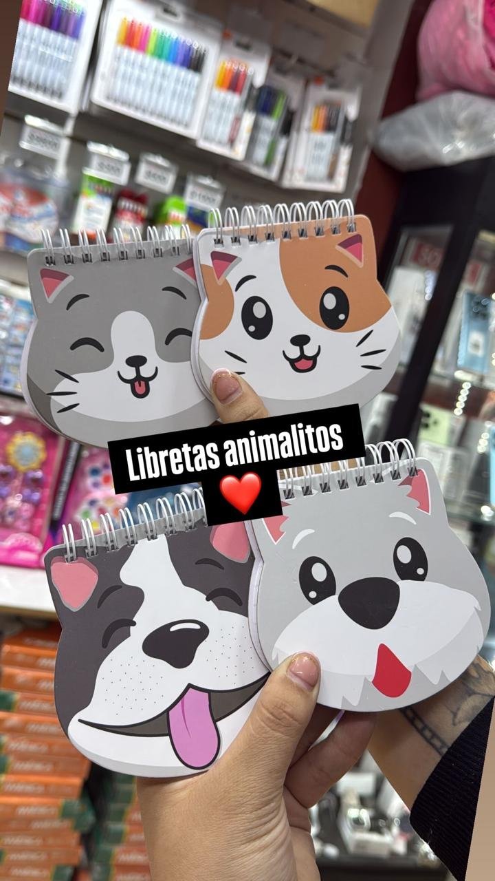 LIBRETA BRW - ANIMALITOS - C/ ESPIRAL 10 X 10 PET 80 HOJAS