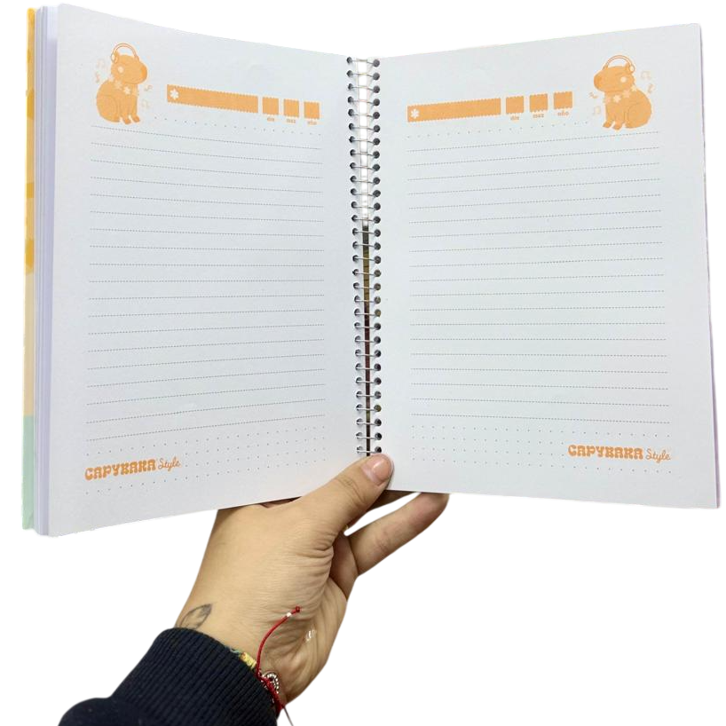 CUADERNOS C/ ESPIRAL 16 X 21 ” CAPYBARA ” A5