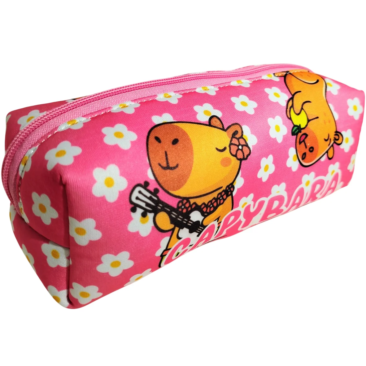 CARTUCHERAS NEOPRENE "CAPIBARA ROSA" TAMAÑO MEDIANO (LAVABLES) Cod 116