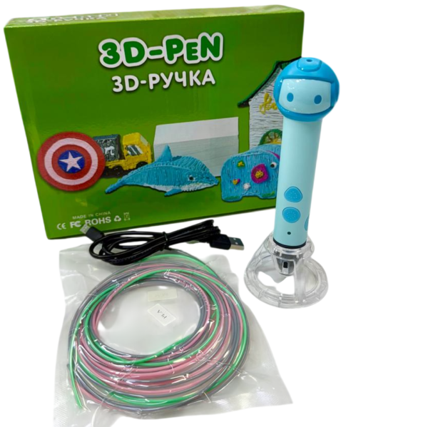 Lapiz 3D * ASTRONAUTAS CELESTE * Pantalla Oled + Filamentos