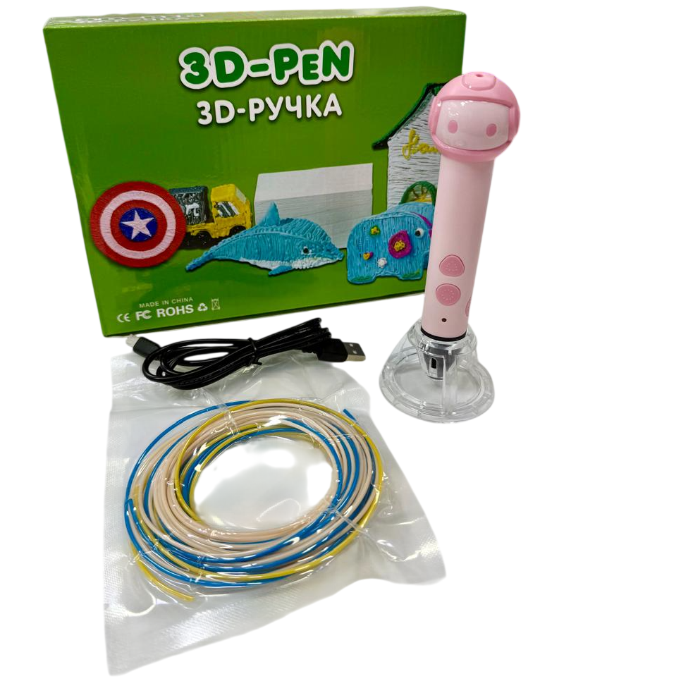 Lapiz 3D * ASTRONAUTAS ROSA * Pantalla Oled + Filamentos