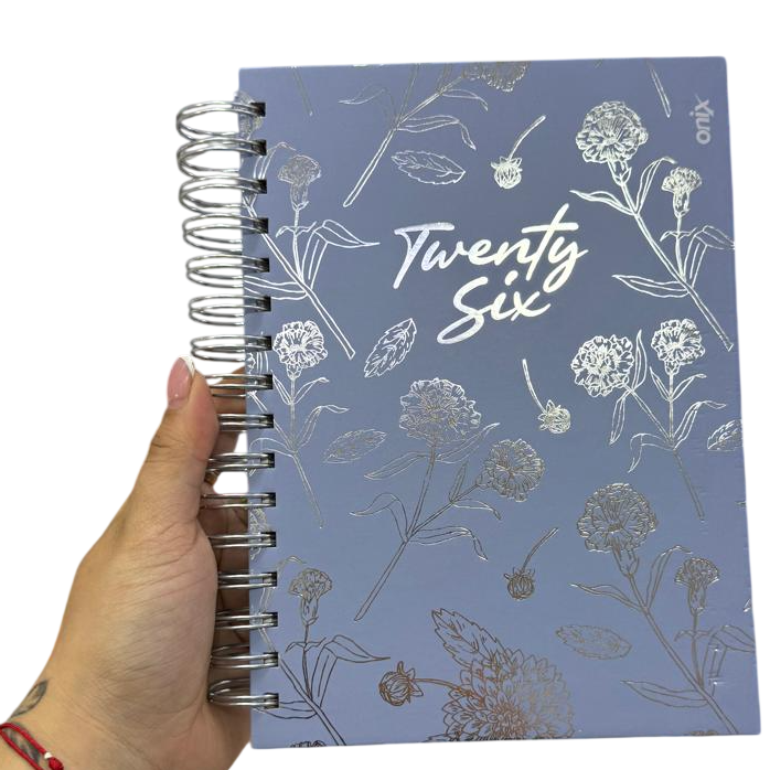 Agendas 2026 " BLOOM ONIX " -Diaria- 16x22 A5 TAMAÑO MEDIANO PREMIUM