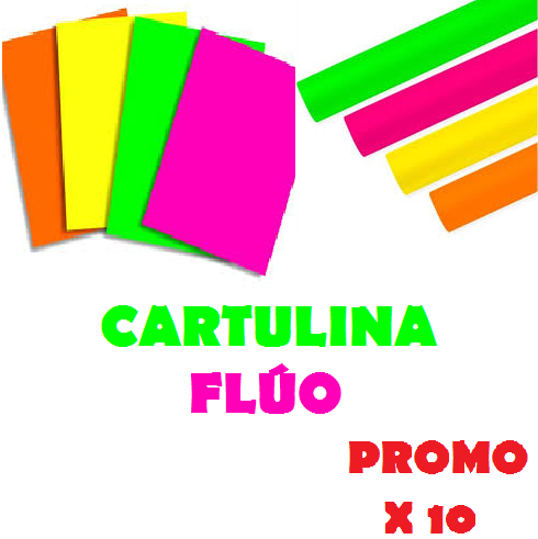 .||OFERTA EFECTIVO / TRANSFERENCIA|| PROMO CARTULINAS * FLÚO * x 10 unidades (NEÓN)