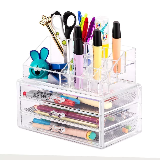 Organizadores de Escritorio / Maquillaje  - 3 Cajones + 12 Organizadores + Porta Taco Papeles -