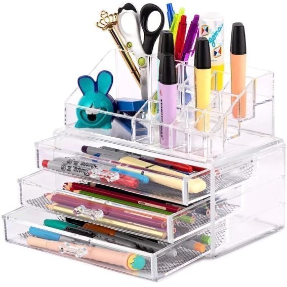 Organizadores de Escritorio / Maquillaje  - 3 Cajones + 12 Organizadores + Porta Taco Papeles -