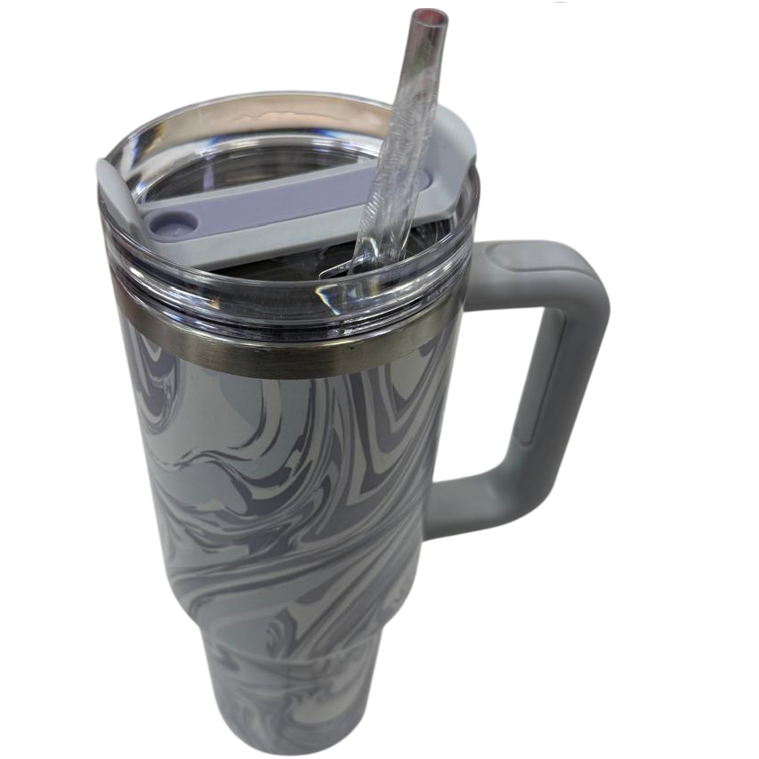 Vasos Térmicos Acero Inoxidable "QUENCHER MARMOLADO 1.2 LITROS C/ MANIJA" Doble capa