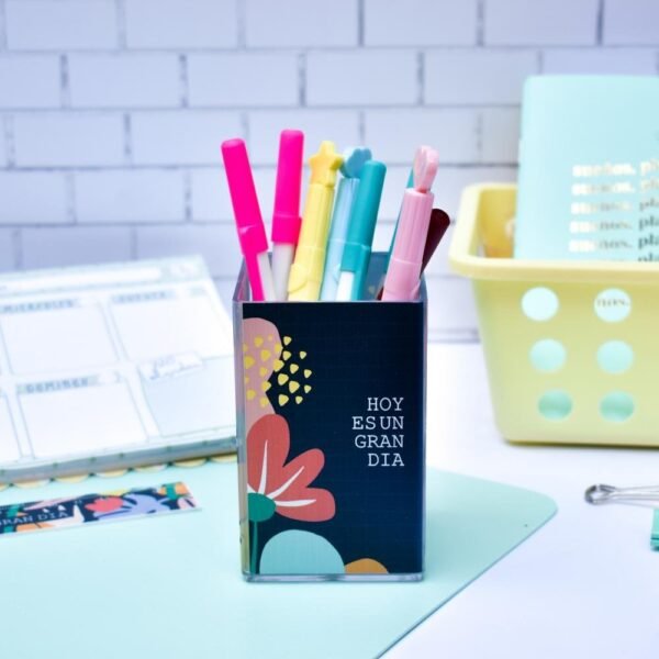PortaLapiz de Acrilico - Sonríe - Hoy es un gran dia