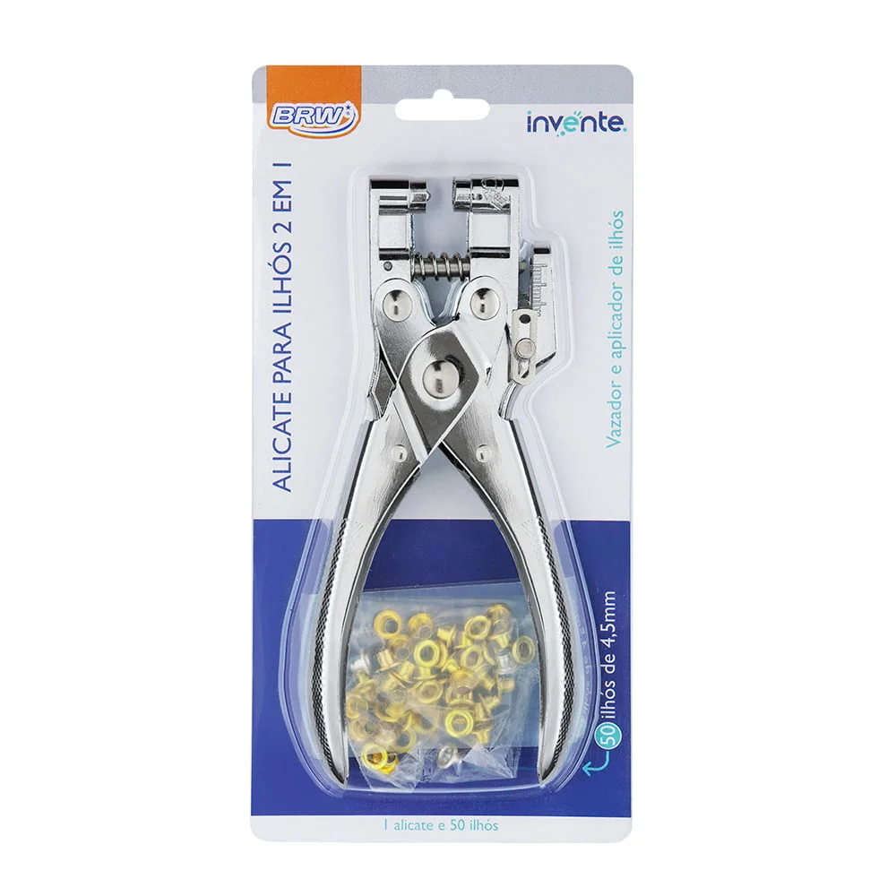 PINZA PARA COLOCAR OJALES + SACABOCADO BRW METAL + 50 OJALES GRATIS!