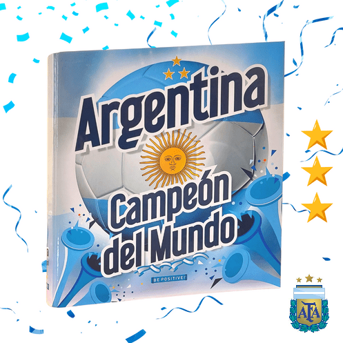 Carpetas 3 anillos " ARGENTINA CAMPEÓN DEL MUNDO" BE POSITIVE