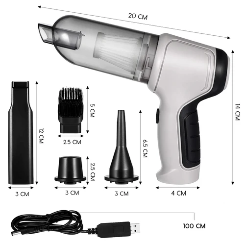 Aspiradoras Portátiles * JB-107 * 3 en 1 (Aspirador + Soplador + Inflador) Recargable // Super Potente //