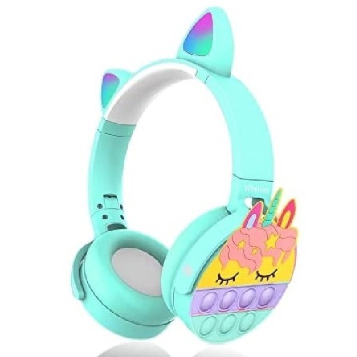 Auriculares Inalámbricos * CAT POP IT * Con Luz Bluetooth (Premium) UNICORNIO