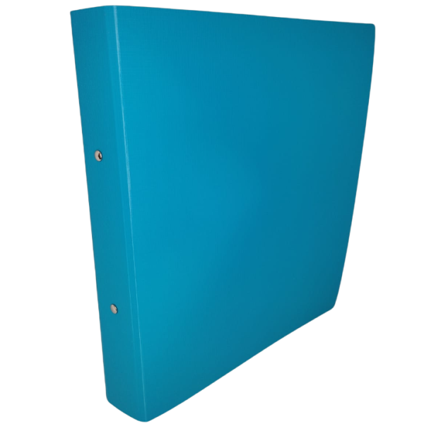 Carpeta Universitaria A4 ** TURQUESA ** 2 anillos 40mm ANCHA (IMPERMEABLE) RIDEO - POLIPROPILENO ENTELADA