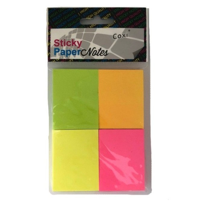 Notas Adhesivas Coxi x 4 Colores "FLÚO"