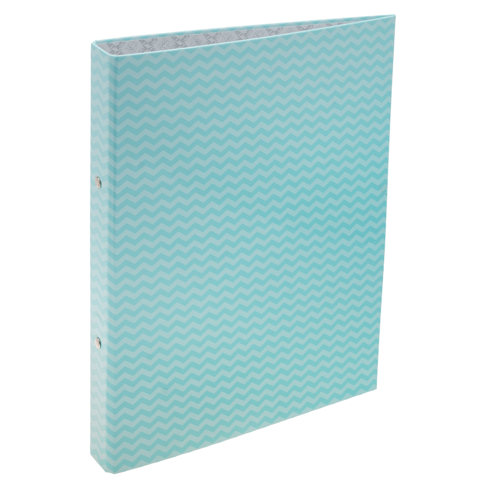 Carpeta Universitaria A4 ** ZIG ZAG CELESTE ** 2 anillos 20mm PLASTIFICADA