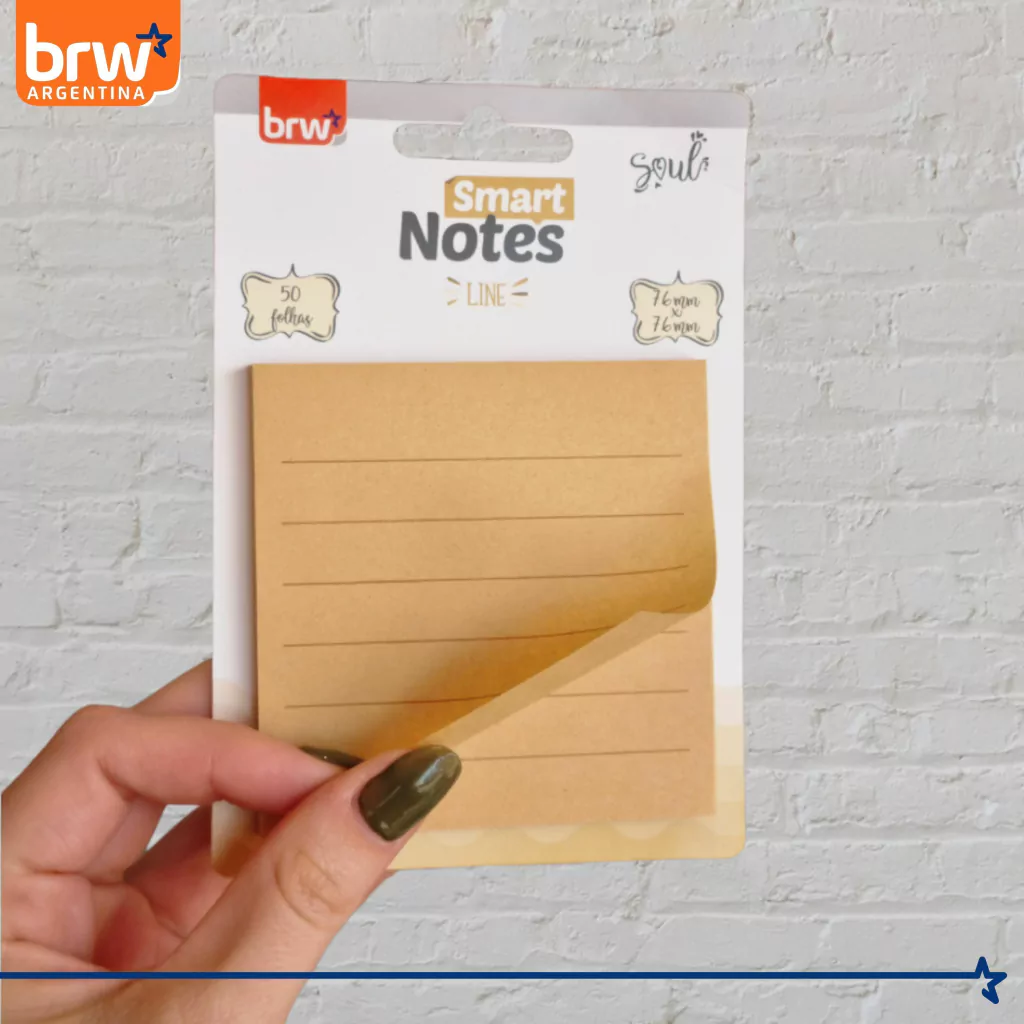 Notas Adhesivas BRW " KRAFT RAYADO " 75 x 75