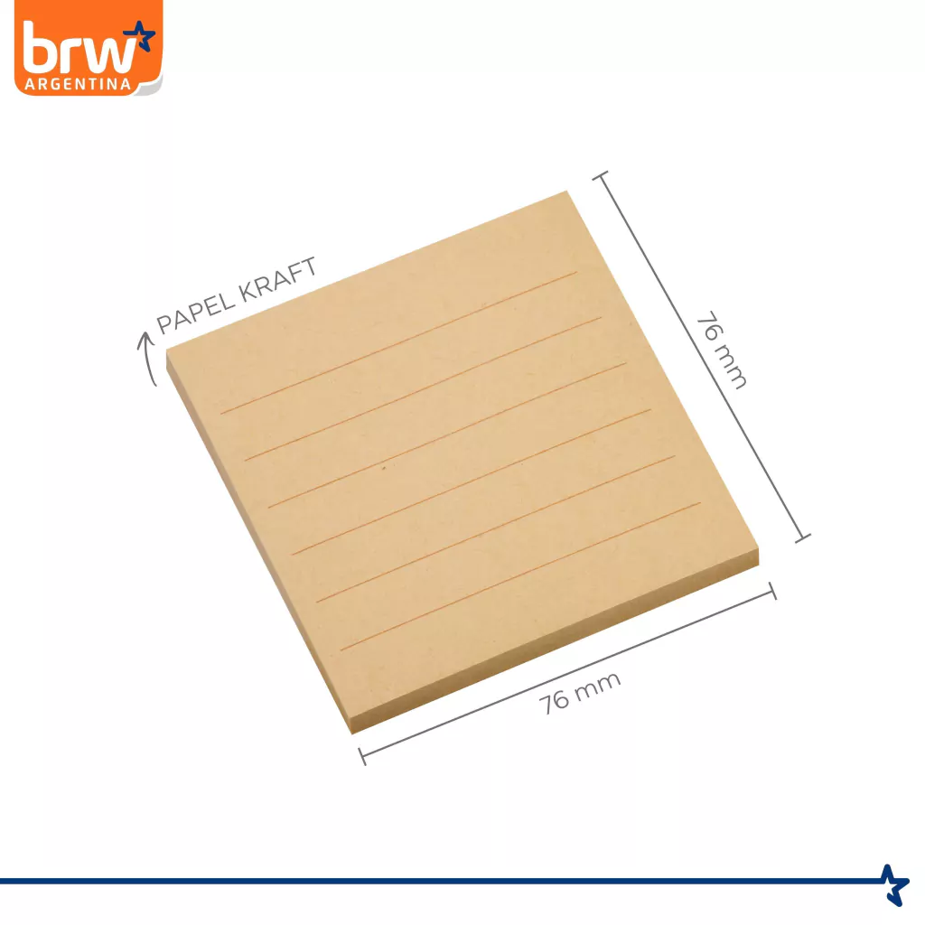 Notas Adhesivas BRW " KRAFT RAYADO " 75 x 75