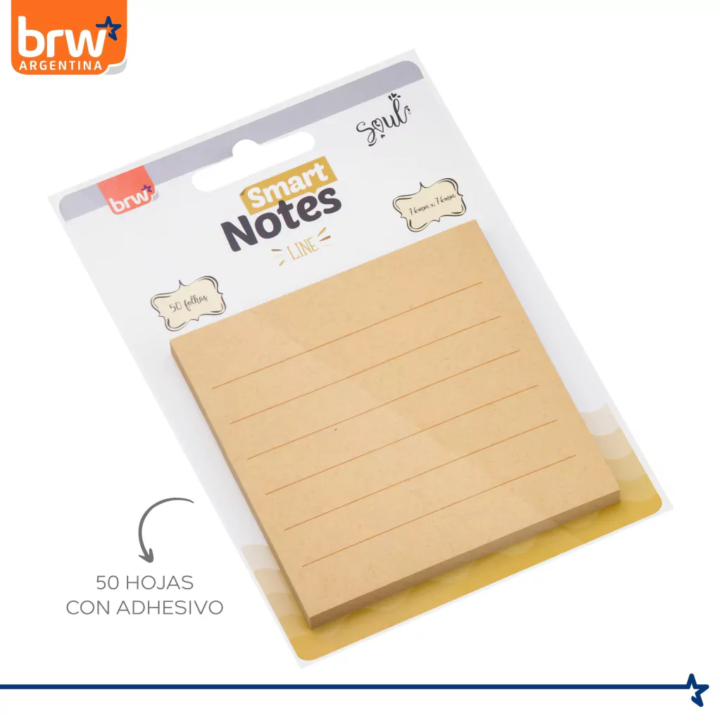 Notas Adhesivas BRW " KRAFT RAYADO " 75 x 75