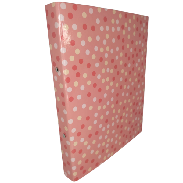 Carpeta Universitaria A4 ** POINT NARANJA PASTEL ** 2 anillos 20mm PLASTIFICADA