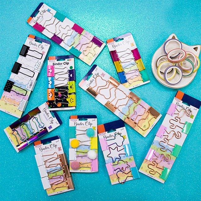 Binder Clip BRW "Animals" 25mm blíster x 6