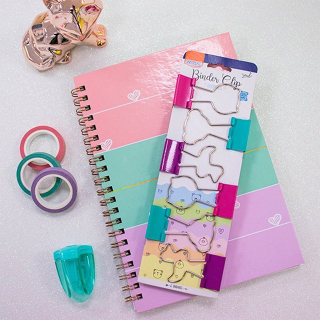 Binder Clip BRW "Animals" 25mm blíster x 6