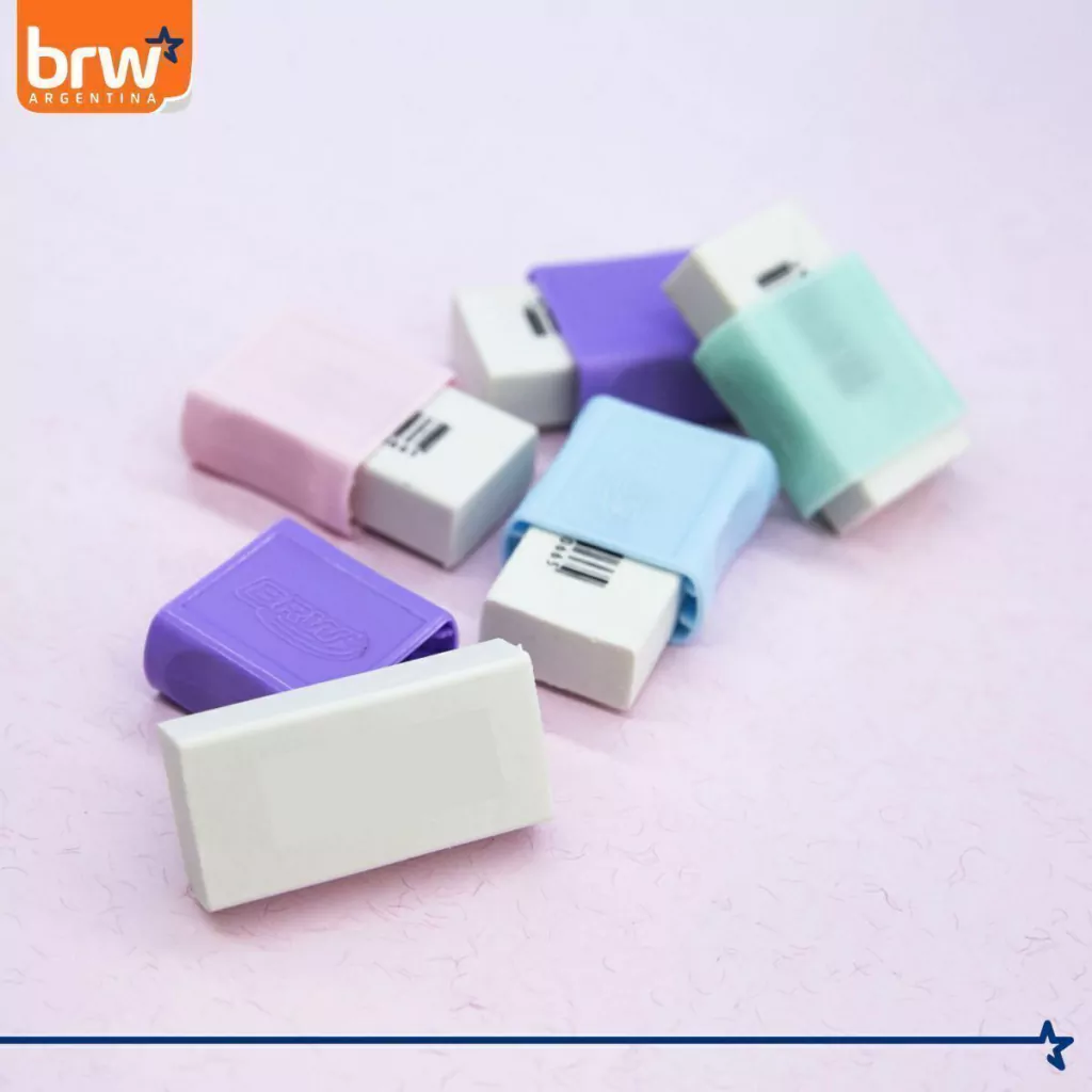 Goma de Borrar BRW * PASTEL * CON FUNDA PLASTICA (Excelente Agarre)