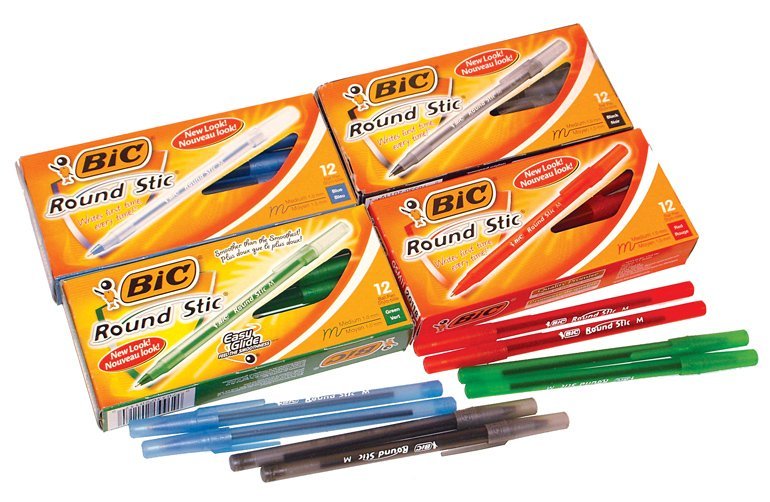 ||OFERTA EFECTIVO / TRANSFERENCIA|| Lapicera Bic Trazo Medio Round Stick * Caja x 12 *