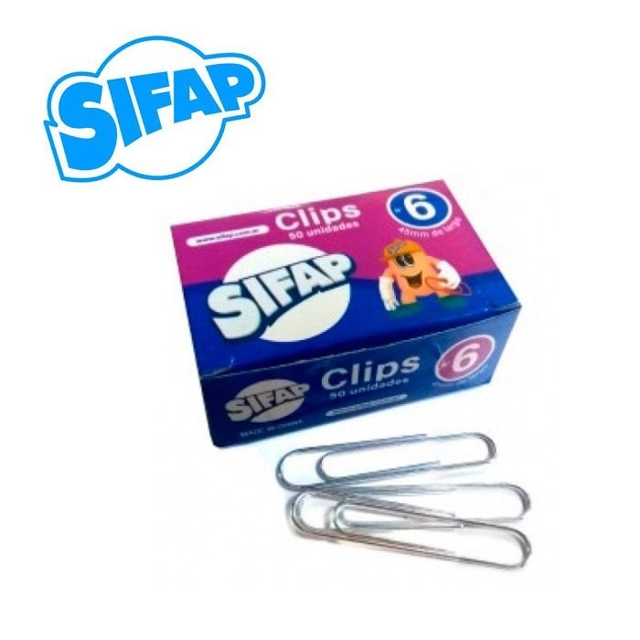Clips Sifap Metalicos N° 6 (47mm) Cajita x 50 unidades