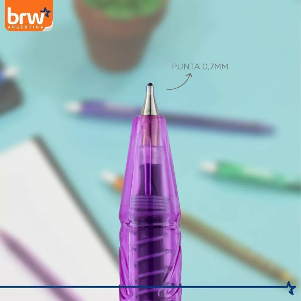 LAPICERA RETRACTIL BRW - TRAZO ULTRA FINO - (TINTA AZUL)