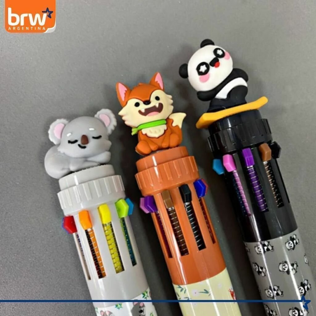 Lapiceras BRW "Zorrito" Retractil x 10 Colores