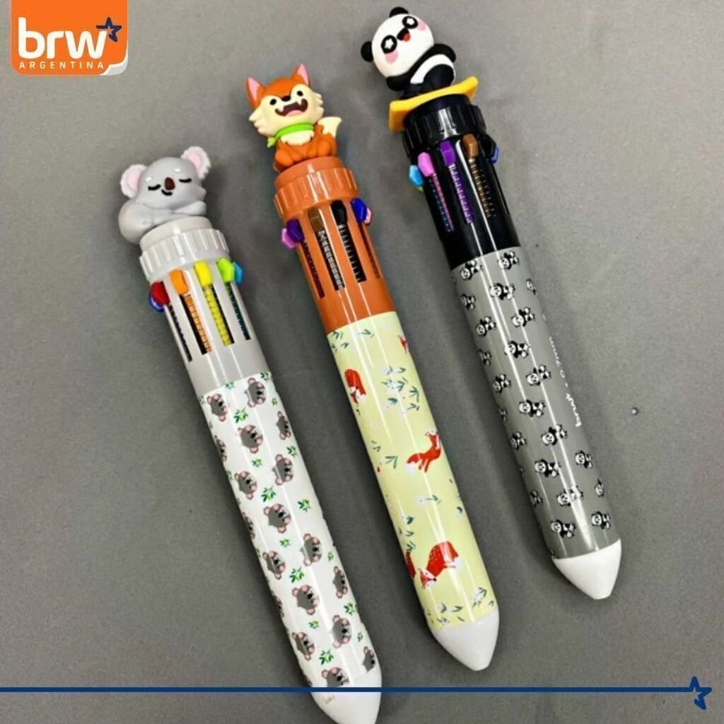 Lapiceras BRW "Zorrito" Retractil x 10 Colores