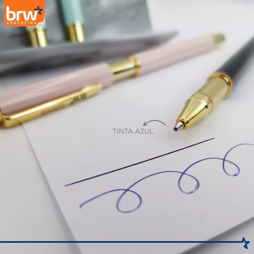 Lapiceras Metálicas * PASTEL * PREMIUM c/ detalles en Dorado Regalo BRW