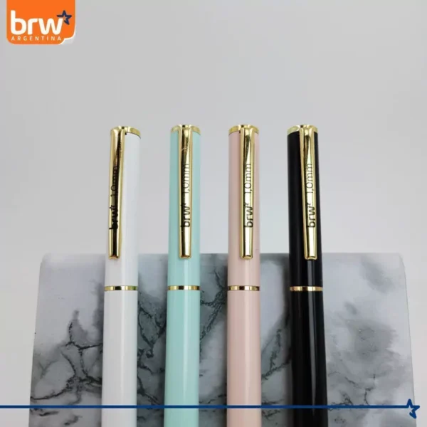 Lapiceras Metálicas * PASTEL * PREMIUM c/ detalles en Dorado Regalo BRW