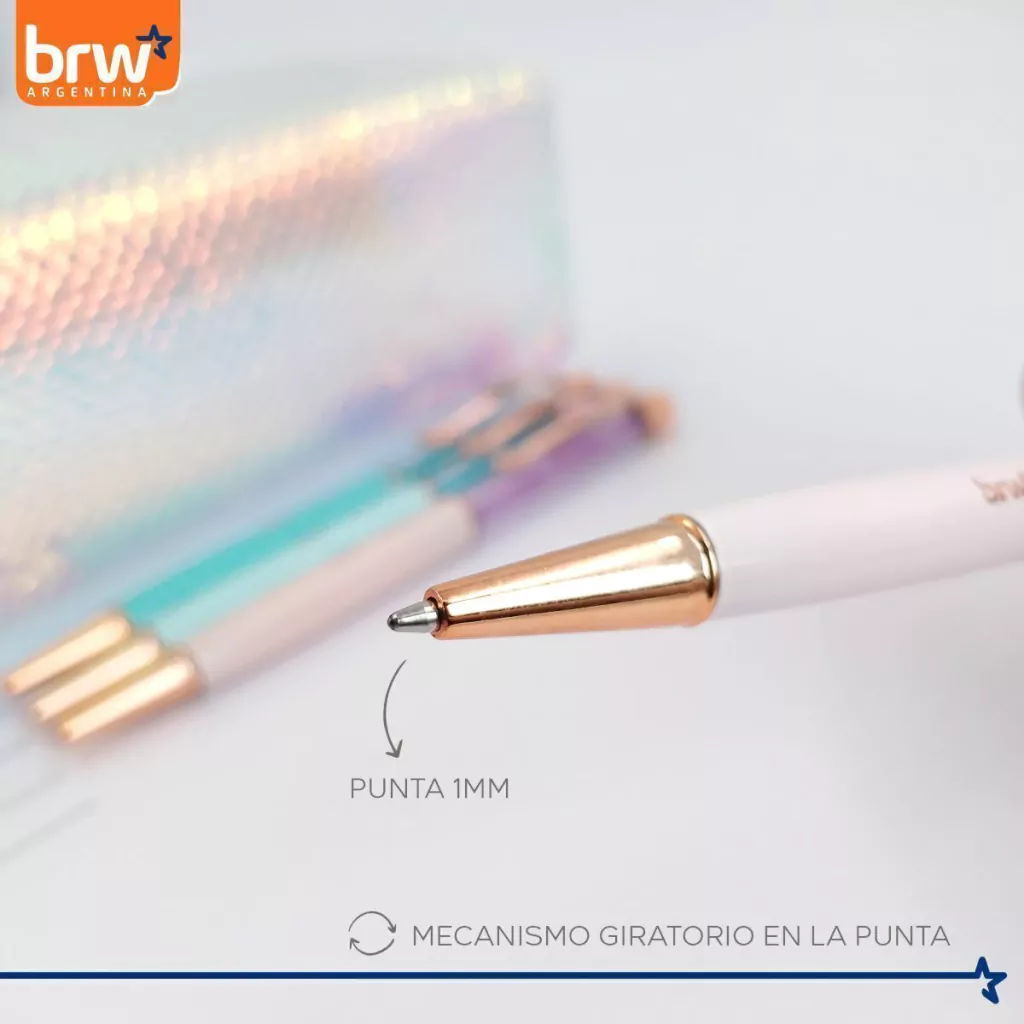 Lapiceras Metalicas * PASTEL c/ Flor y Diamante * PREMIUM Regalo BRW