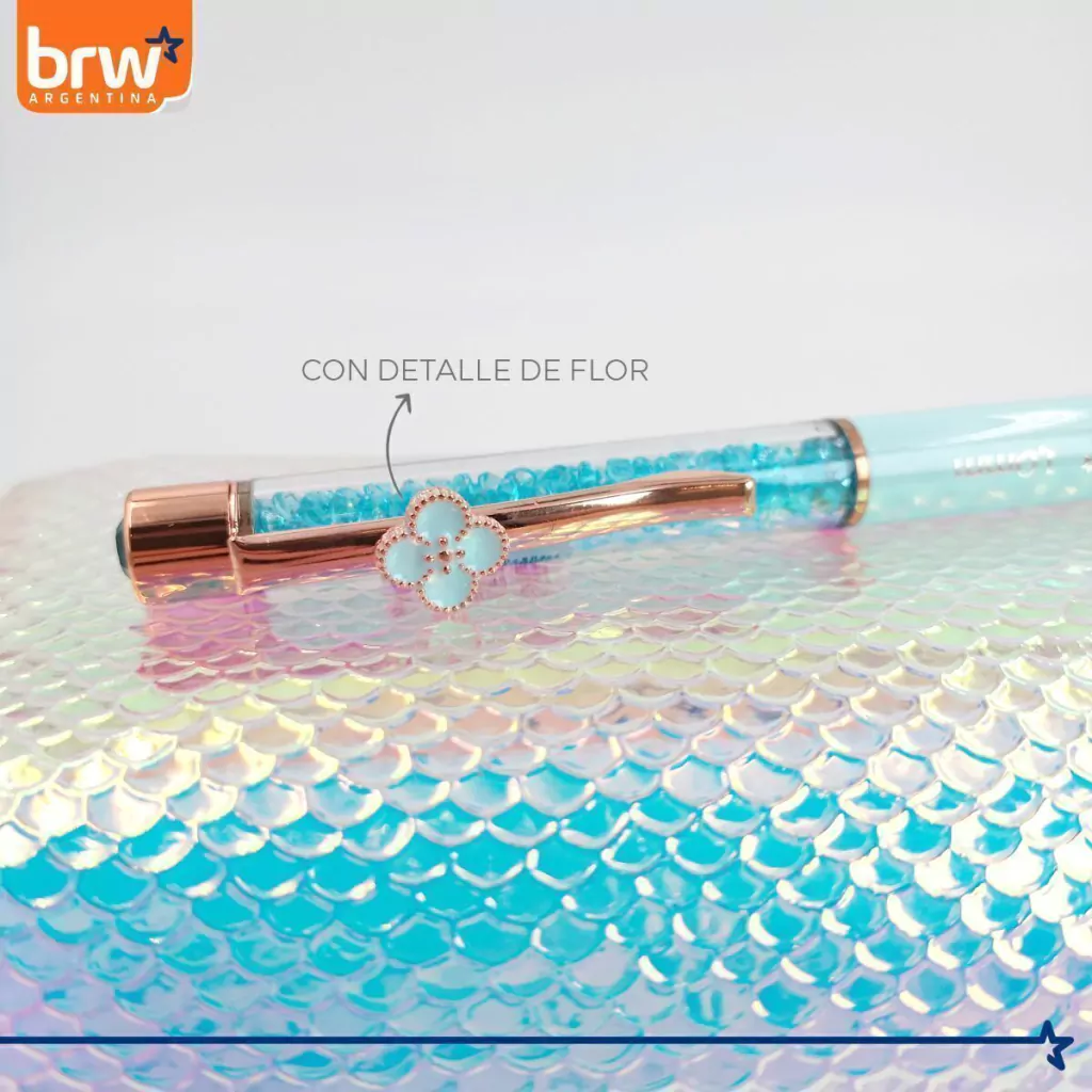 Lapiceras Metalicas * PASTEL c/ Flor y Diamante * PREMIUM Regalo BRW